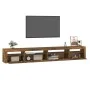 Mueble de TV con luces LED roble ahumado 270x35x40 cm de vidaXL, Muebles TV - Ref: Foro24-3152751, Precio: 183,00 €, Descuent...