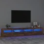 Mueble de TV con luces LED color roble ahumado 240x35x40 cm de vidaXL, Muebles TV - Ref: Foro24-3152767, Precio: 155,06 €, De...