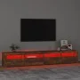 Mueble de TV con luces LED color roble ahumado 240x35x40 cm de vidaXL, Muebles TV - Ref: Foro24-3152767, Precio: 155,06 €, De...