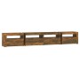 Mueble de TV con luces LED color roble ahumado 240x35x40 cm de vidaXL, Muebles TV - Ref: Foro24-3152767, Precio: 160,69 €, De...