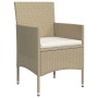 Juego de comedor de jardín 5 piezas con cojines beige y negro en Conjuntos de jardín | Comprar online en Foru.es