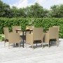 Juego de comedor de jardín 7 piezas con cojines beige y negro en Conjuntos de jardín | Comprar online en Foru.es