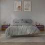 Mesitas de noche con LED 2 uds color roble ahumado de vidaXL, Mesitas de noche - Ref: Foro24-3144972, Precio: 96,22 €, Descue...