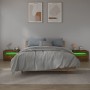 Mesitas de noche con LED 2 uds color roble ahumado de vidaXL, Mesitas de noche - Ref: Foro24-3144972, Precio: 96,22 €, Descue...