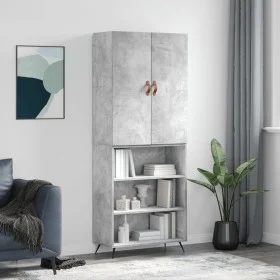 Hohes Sideboard aus betongrauem Sperrholz, 69,5 x 34 x 180 cm von vidaXL, Sideboards - Ref: Foro24-3196047, Preis: 129,03 €, ...
