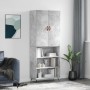 Aparador alto madera contrachapada gris hormigón 69,5x34x180 cm de vidaXL, Aparadores - Ref: Foro24-3196047, Precio: 130,76 €...