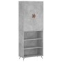 Aparador alto madera contrachapada gris hormigón 69,5x34x180 cm de vidaXL, Aparadores - Ref: Foro24-3196047, Precio: 130,76 €...