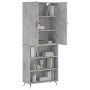 Aparador alto madera contrachapada gris hormigón 69,5x34x180 cm de vidaXL, Aparadores - Ref: Foro24-3196047, Precio: 130,76 €...
