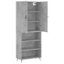 Aparador alto madera contrachapada gris hormigón 69,5x34x180 cm de vidaXL, Aparadores - Ref: Foro24-3196047, Precio: 130,76 €...