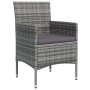 Juego de comedor de jardín 7 piezas con cojines gris y negro en Conjuntos de jardín | Comprar online en Foru.es