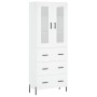 Aparador alto madera contrachapada blanco 69,5x34x180 cm de vidaXL, Aparadores - Ref: Foro24-3198409, Precio: 206,47 €, Descu...