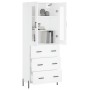 Aparador alto madera contrachapada blanco 69,5x34x180 cm de vidaXL, Aparadores - Ref: Foro24-3198409, Precio: 206,47 €, Descu...