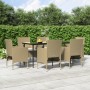 Juego de comedor de jardín 7 piezas con cojines beige y negro en Conjuntos de jardín | Comprar online en Foru.es