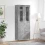 Aparador alto madera contrachapada gris hormigón 69,5x34x180 cm de vidaXL, Aparadores - Ref: Foro24-3198453, Precio: 172,74 €...
