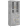 Aparador alto madera contrachapada gris hormigón 69,5x34x180 cm de vidaXL, Aparadores - Ref: Foro24-3198453, Precio: 172,74 €...