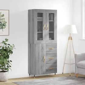 Aparador alto madera contrachapada gris sonoma 69,5x34x180 cm de vidaXL, Aparadores - Ref: Foro24-3198455, Precio: 168,73 €, ...