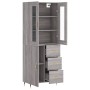 Aparador alto madera contrachapada gris sonoma 69,5x34x180 cm de vidaXL, Aparadores - Ref: Foro24-3198455, Precio: 171,06 €, ...