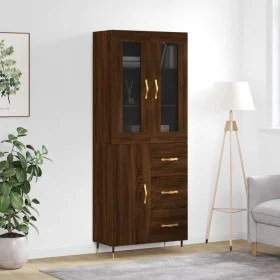Tall oak brown plywood sideboard 69.5x34x180 cm by vidaXL, Sideboards - Ref: Foro24-3198456, Price: 169,01 €, Discount: %