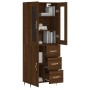 Aparador alto madera contrachapada marrón roble 69,5x34x180 cm de vidaXL, Aparadores - Ref: Foro24-3198456, Precio: 171,20 €,...