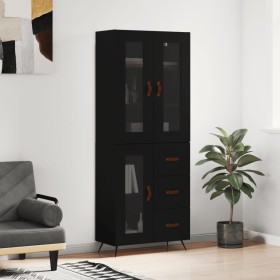 Aparador alto madera contrachapada negro 69,5x34x180 cm de vidaXL, Aparadores - Ref: Foro24-3198570, Precio: 177,27 €, Descue...
