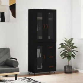 Aparador alto madera contrachapada negro 69,5x34x180 cm de vidaXL, Aparadores - Ref: Foro24-3198570, Precio: 175,29 €, Descue...