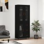 Aparador alto madera contrachapada negro 69,5x34x180 cm de vidaXL, Aparadores - Ref: Foro24-3198570, Precio: 177,27 €, Descue...