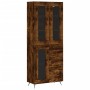 Aparador alto madera contrachapada roble ahumado 69,5x34x180 cm de vidaXL, Aparadores - Ref: Foro24-3198574, Precio: 161,64 €...