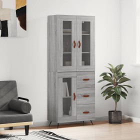Aparador alto madera contrachapada gris sonoma 69,5x34x180 cm de vidaXL, Aparadores - Ref: Foro24-3198575, Precio: 175,34 €, ...
