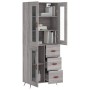 Aparador alto madera contrachapada gris sonoma 69,5x34x180 cm de vidaXL, Aparadores - Ref: Foro24-3198575, Precio: 175,34 €, ...