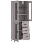 Aparador alto madera contrachapada gris sonoma 69,5x34x180 cm de vidaXL, Aparadores - Ref: Foro24-3198575, Precio: 175,34 €, ...