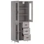 High sideboard sonoma gray plywood 69.5x34x180 cm by vidaXL, Sideboards - Ref: Foro24-3198575, Price: 173,09 €, Discount: %