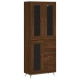 Aparador alto madera contrachapada marrón roble 69,5x34x180 cm de vidaXL, Aparadores - Ref: Foro24-3198576, Precio: 181,85 €,...