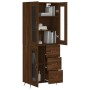 Aparador alto madera contrachapada marrón roble 69,5x34x180 cm de vidaXL, Aparadores - Ref: Foro24-3198576, Precio: 181,85 €,...