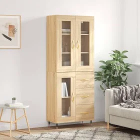Aparador alto madera contrachapada color roble 69,5x34x180 cm de vidaXL, Aparadores - Ref: Foro24-3198580, Precio: 172,47 €, ...