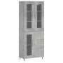 Aparador alto madera contrachapada gris hormigón 69,5x34x180 cm de vidaXL, Aparadores - Ref: Foro24-3198581, Precio: 174,87 €...