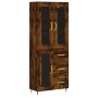 Aparador alto madera contrachapada roble ahumado 69,5x34x180 cm de vidaXL, Aparadores - Ref: Foro24-3198582, Precio: 174,41 €...