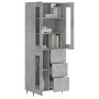 Aparador alto madera contrachapada gris hormigón 69,5x34x180 cm de vidaXL, Aparadores - Ref: Foro24-3198581, Precio: 174,87 €...