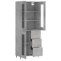 Aparador alto madera contrachapada gris hormigón 69,5x34x180 cm de vidaXL, Aparadores - Ref: Foro24-3198581, Precio: 174,87 €...