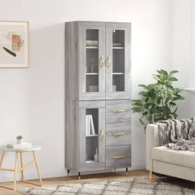 Hohes Sideboard aus sonomagrauem Sperrholz, 69,5 x 34 x 180 cm von vidaXL, Sideboards - Ref: Foro24-3198583, Preis: 169,10 €,...
