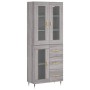 Aparador alto madera contrachapada gris sonoma 69,5x34x180 cm de vidaXL, Aparadores - Ref: Foro24-3198583, Precio: 171,23 €, ...