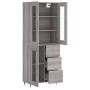 Aparador alto madera contrachapada gris sonoma 69,5x34x180 cm de vidaXL, Aparadores - Ref: Foro24-3198583, Precio: 171,23 €, ...