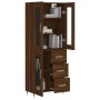 Aparador alto madera contrachapada marrón roble 69,5x34x180 cm de vidaXL, Aparadores - Ref: Foro24-3198584, Precio: 172,61 €,...
