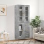 Aparador alto madera contrachapada gris hormigón 69,5x34x180 cm de vidaXL, Aparadores - Ref: Foro24-3198589, Precio: 174,25 €...
