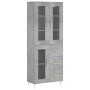 Aparador alto madera contrachapada gris hormigón 69,5x34x180 cm de vidaXL, Aparadores - Ref: Foro24-3198589, Precio: 174,25 €...