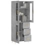 Aparador alto madera contrachapada gris hormigón 69,5x34x180 cm de vidaXL, Aparadores - Ref: Foro24-3198589, Precio: 174,25 €...