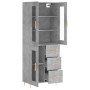 Aparador alto madera contrachapada gris hormigón 69,5x34x180 cm de vidaXL, Aparadores - Ref: Foro24-3198589, Precio: 174,25 €...