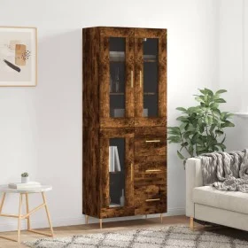 Aparador alto madera contrachapada roble ahumado 69,5x34x180 cm de vidaXL, Aparadores - Ref: Foro24-3198590, Precio: 171,40 €...