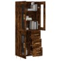Aparador alto madera contrachapada roble ahumado 69,5x34x180 cm de vidaXL, Aparadores - Ref: Foro24-3198590, Precio: 174,81 €...