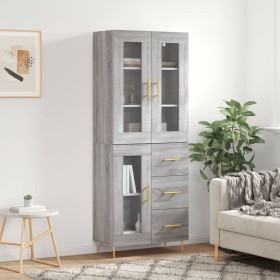 Aparador alto madera contrachapada gris sonoma 69,5x34x180 cm de vidaXL, Aparadores - Ref: Foro24-3198591, Precio: 179,67 €, ...