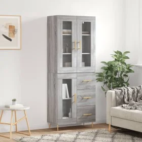 Aparador alto madera contrachapada gris sonoma 69,5x34x180 cm de vidaXL, Aparadores - Ref: Foro24-3198591, Precio: 177,88 €, ...
